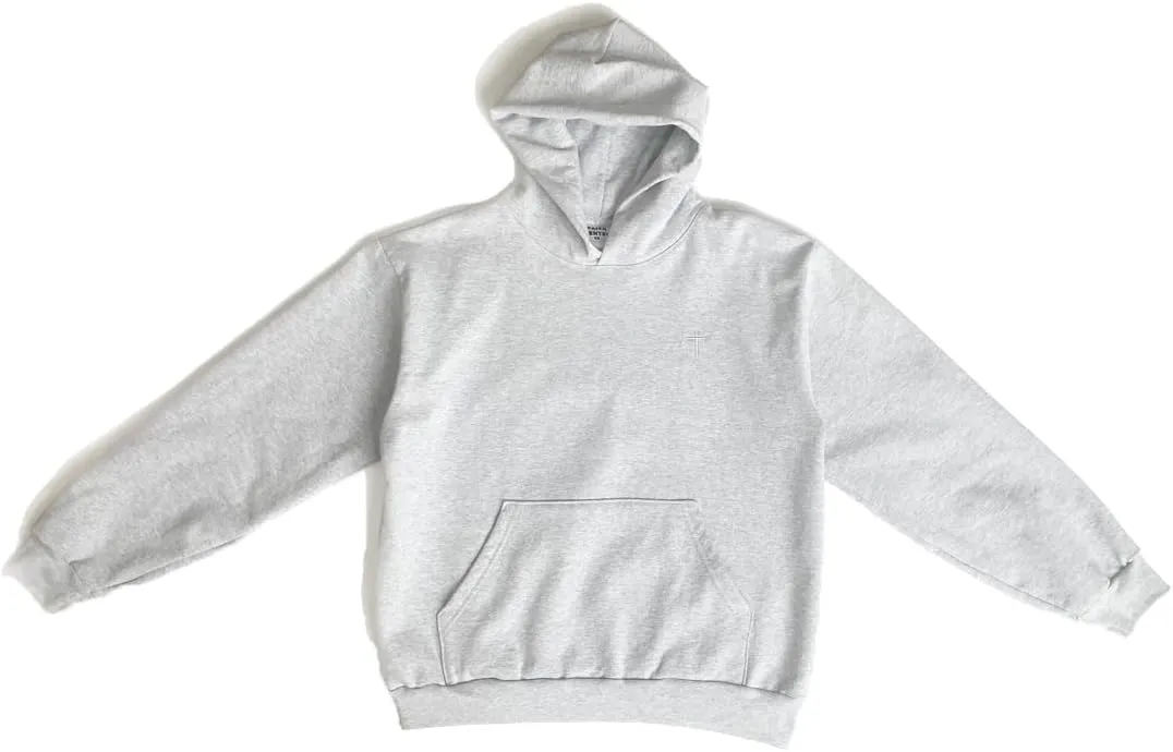 Embroidered Cross Oversized Hoodie