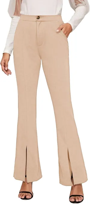EVALESS Womens Dress Pants 2024 Fashion High Waisted Casual Flare Pants Slim Stretch Business Work Pants
