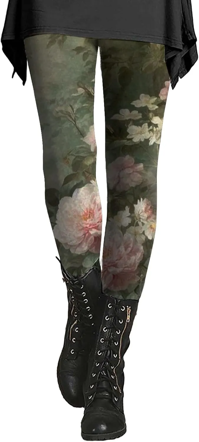 Flare Leggings for Women Butt Lift Leopard Print Capri Yoga Pants for Women Women's Novelty Leggings