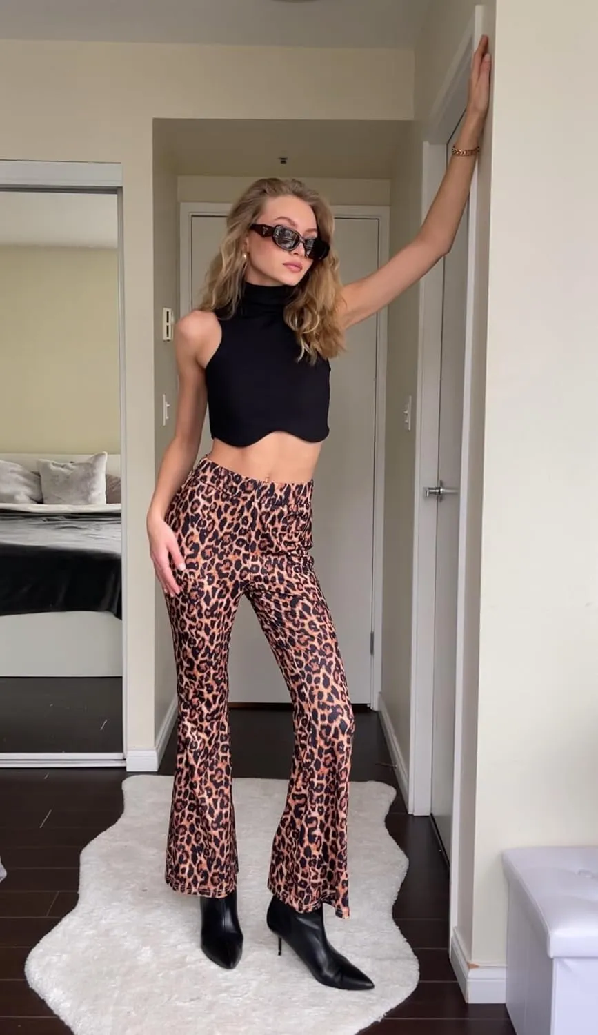 Flare Leggings for Women High Waist Wide Leg Pants Bell Bottom Jeans for Women