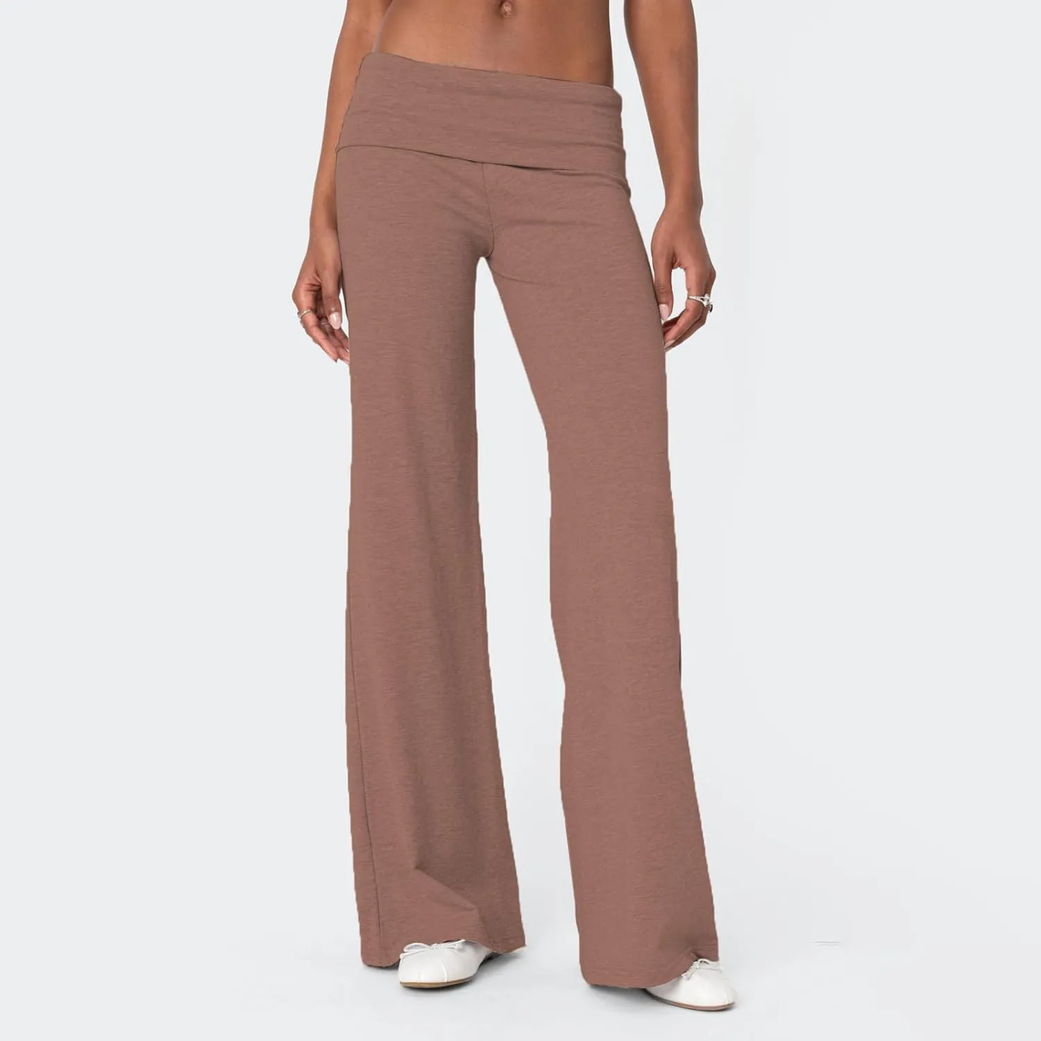 Flare Wide Leg Sweatpants Women Elastic Waist Stripe Ribbed Sweatpants Baggy Yoga Pants Lounge Pajama Flowy Pants
