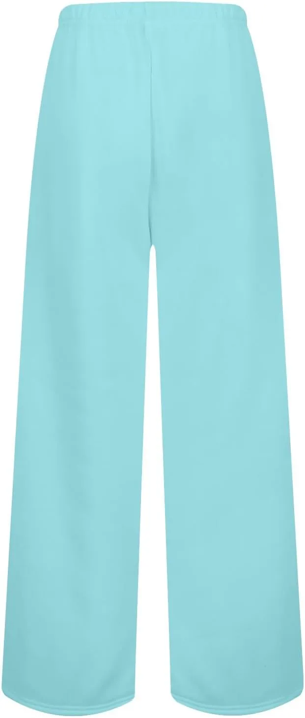Fleece Lined Sweatpants Women Baggy High Waisted Straight Leg Trousers Drawstring Winter Warm Athletic Joggers