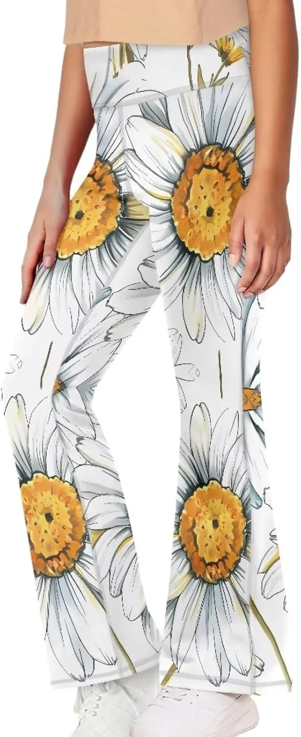 Girls Flare Leggings Elastic Yoga Pants Bell Bottoms Athletic Pants