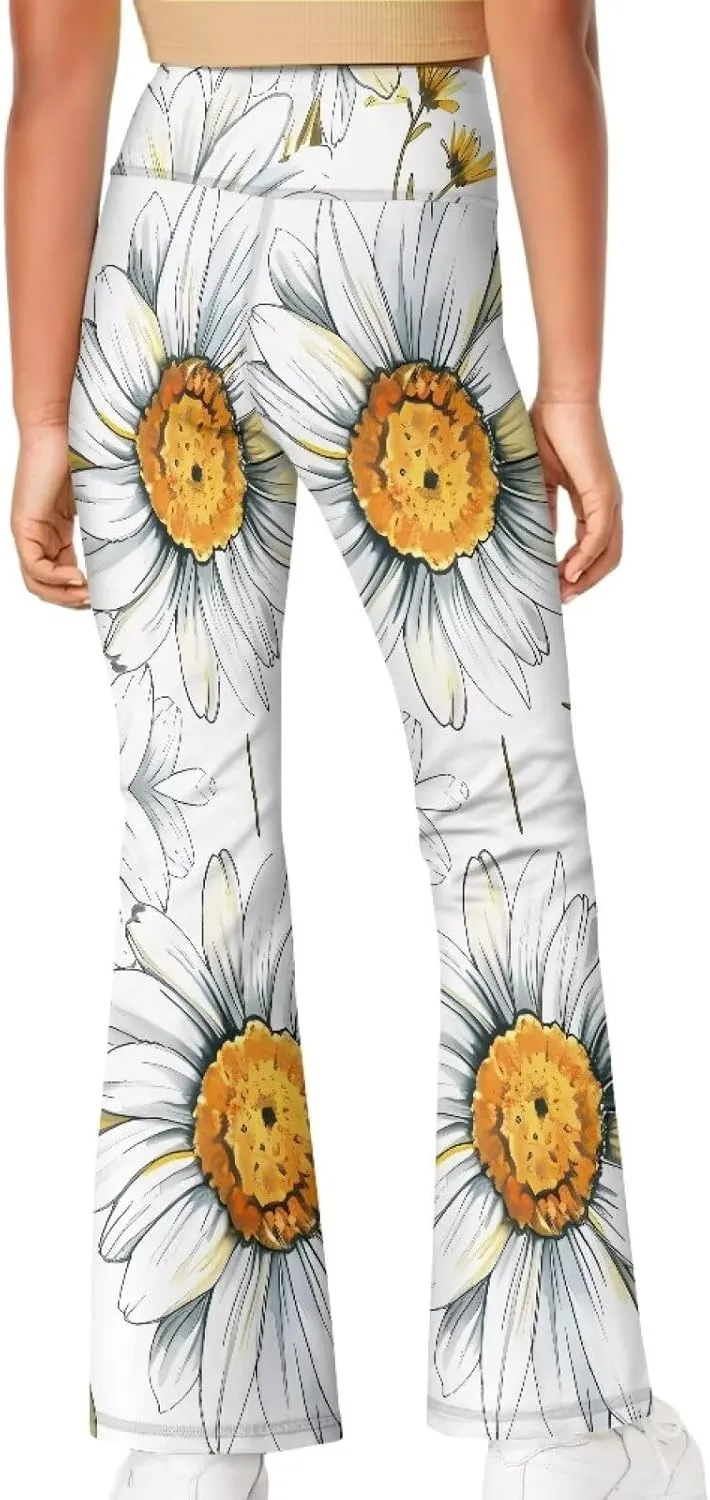 Girls Flare Leggings Elastic Yoga Pants Bell Bottoms Athletic Pants