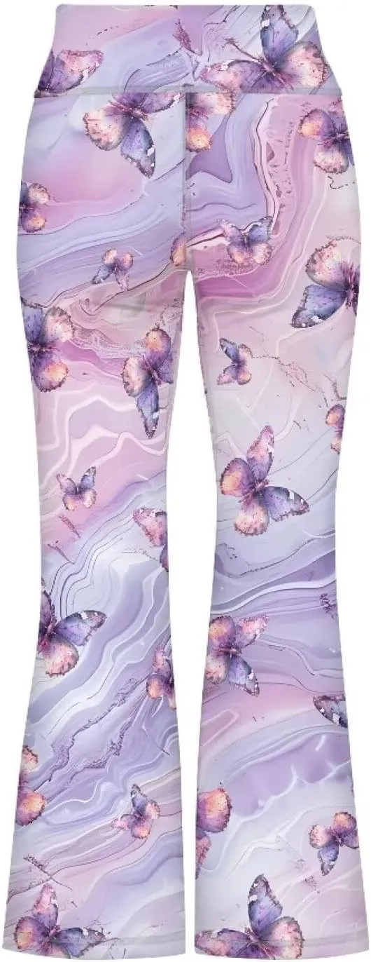 Girls Flare Leggings Elastic Yoga Pants Bell Bottoms Athletic Pants