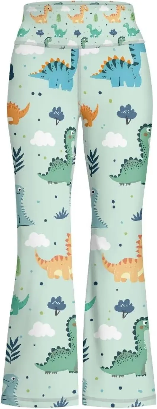 Girls Flare Leggings Elastic Yoga Pants Bell Bottoms Athletic Pants