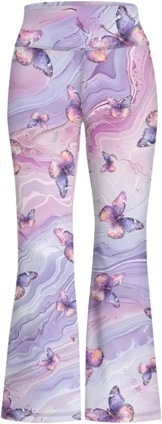 Girls Flare Leggings Elastic Yoga Pants Bell Bottoms Athletic Pants