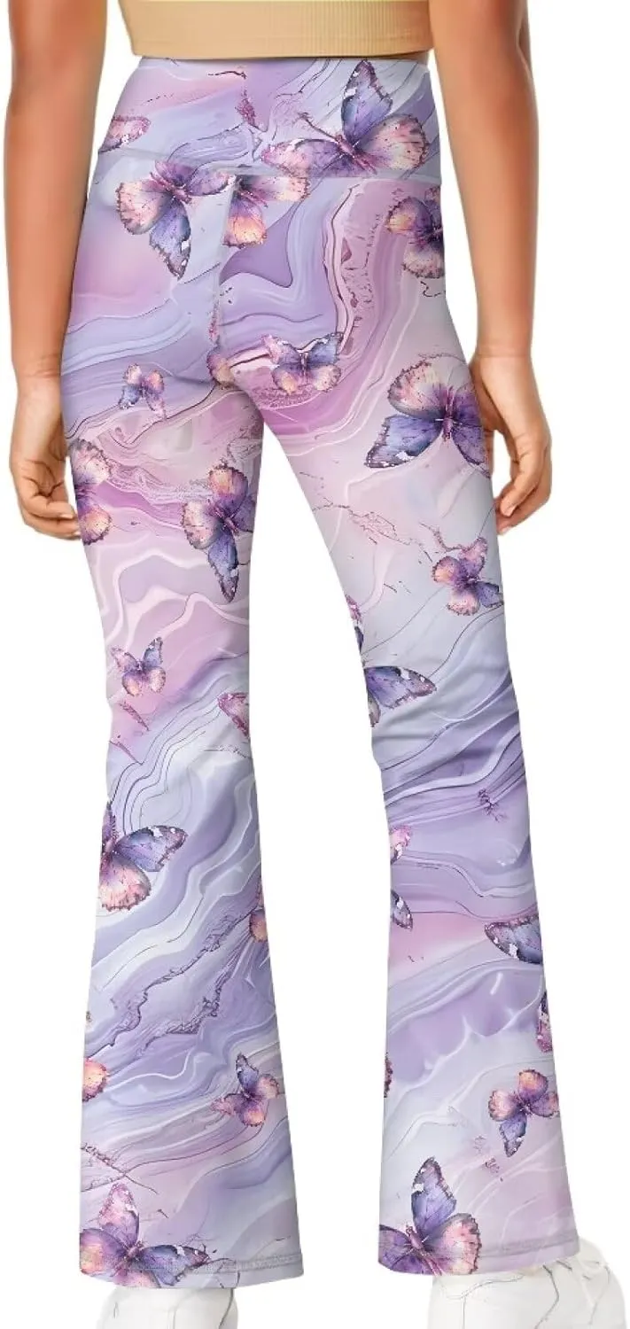 Girls Flare Leggings Elastic Yoga Pants Bell Bottoms Athletic Pants