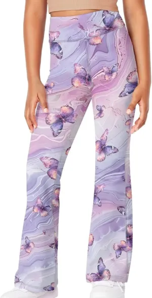 Girls Flare Leggings Elastic Yoga Pants Bell Bottoms Athletic Pants