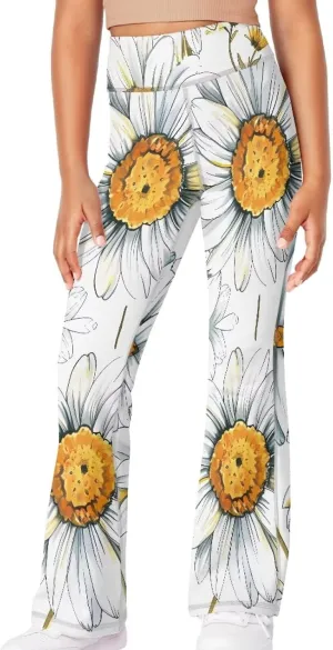 Girls Flare Leggings Elastic Yoga Pants Bell Bottoms Athletic Pants