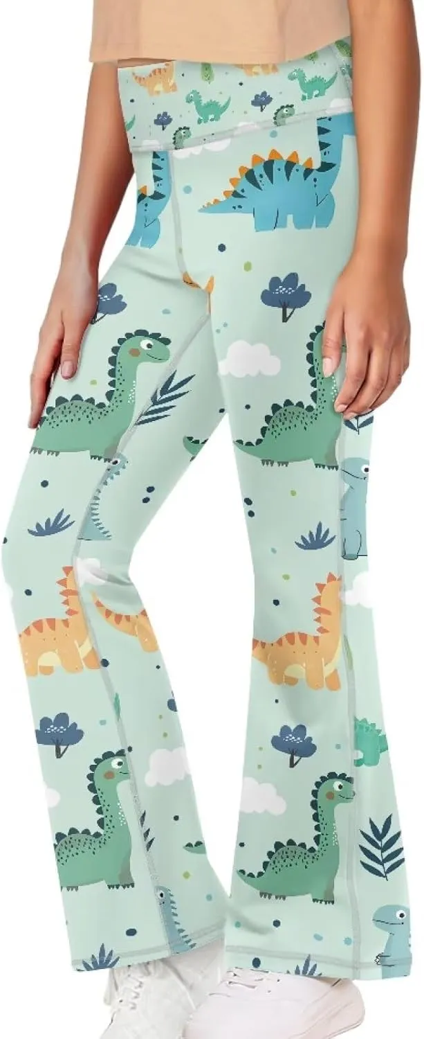 Girls Flare Leggings Elastic Yoga Pants Bell Bottoms Athletic Pants