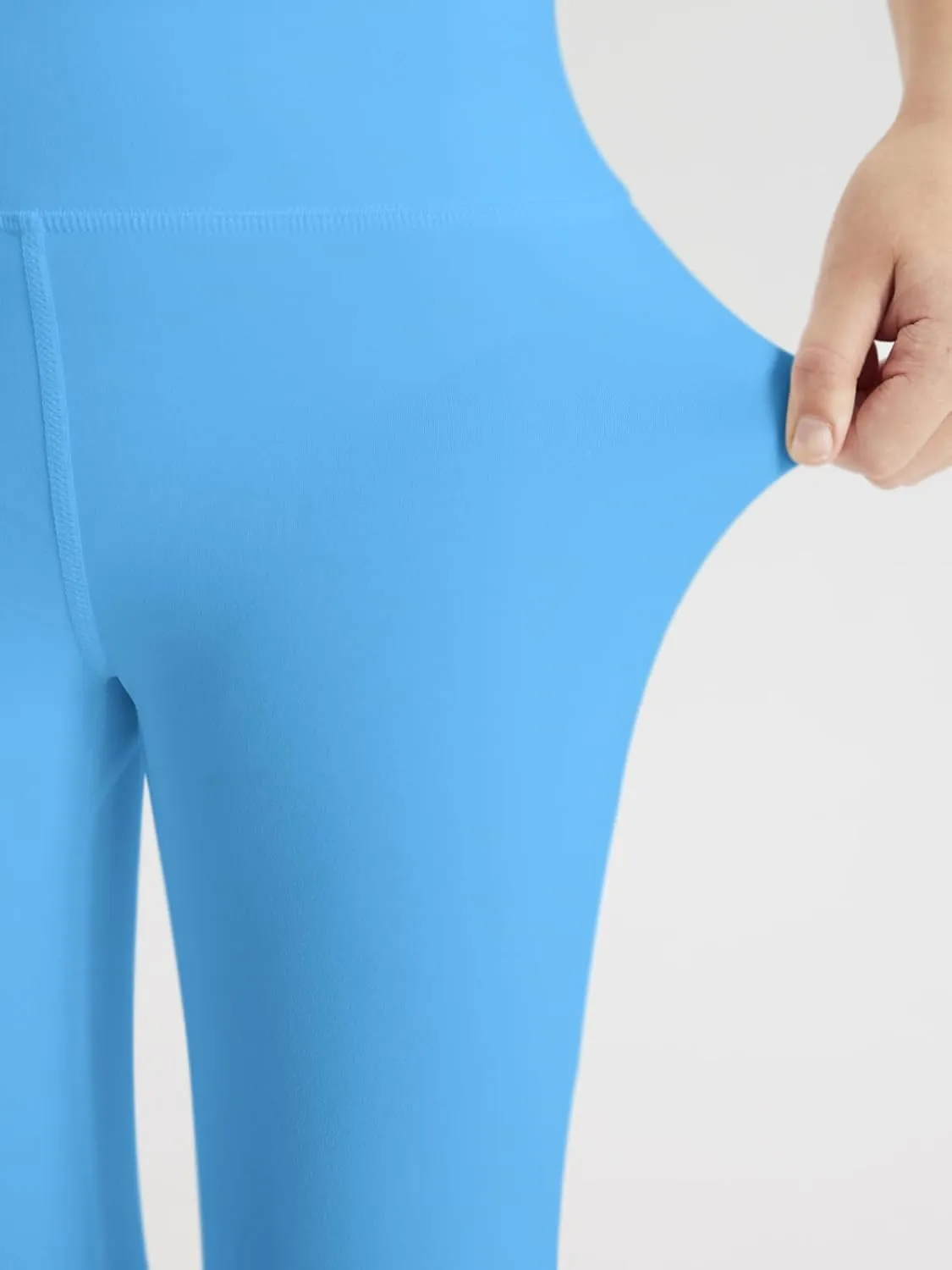 Girls Flared Pants Scallop Waist Yoga Pants Workout Running Leggings