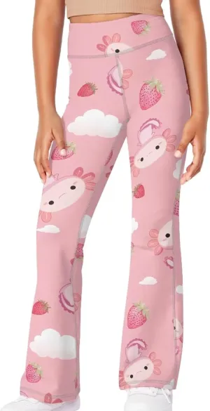 Girls Leggings Floral Print High-Waisted Flared Pants 5-14 Years