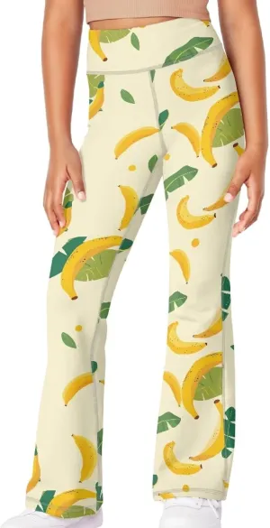 Girls Leggings Floral Print High-Waisted Flared Pants 5-14 Years