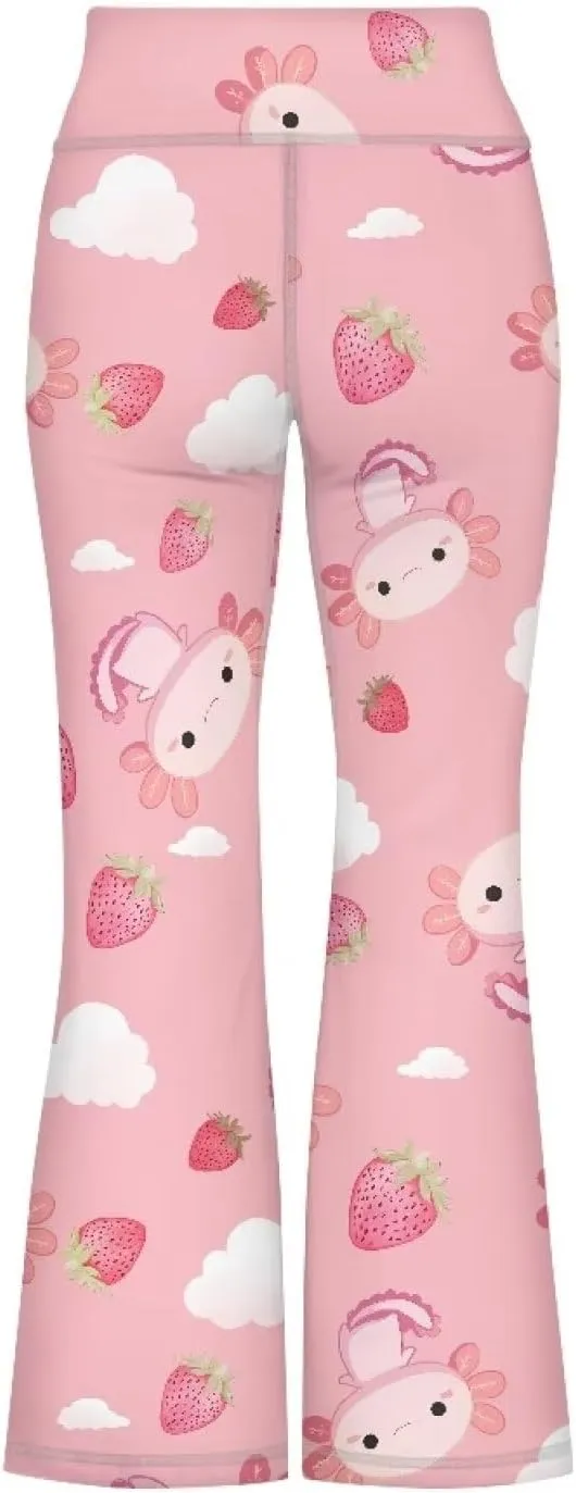 Girls Leggings Floral Print High-Waisted Flared Pants 5-14 Years