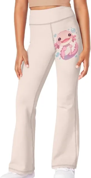 Girls Leggings Floral Print High-Waisted Flared Pants 5-14 Years