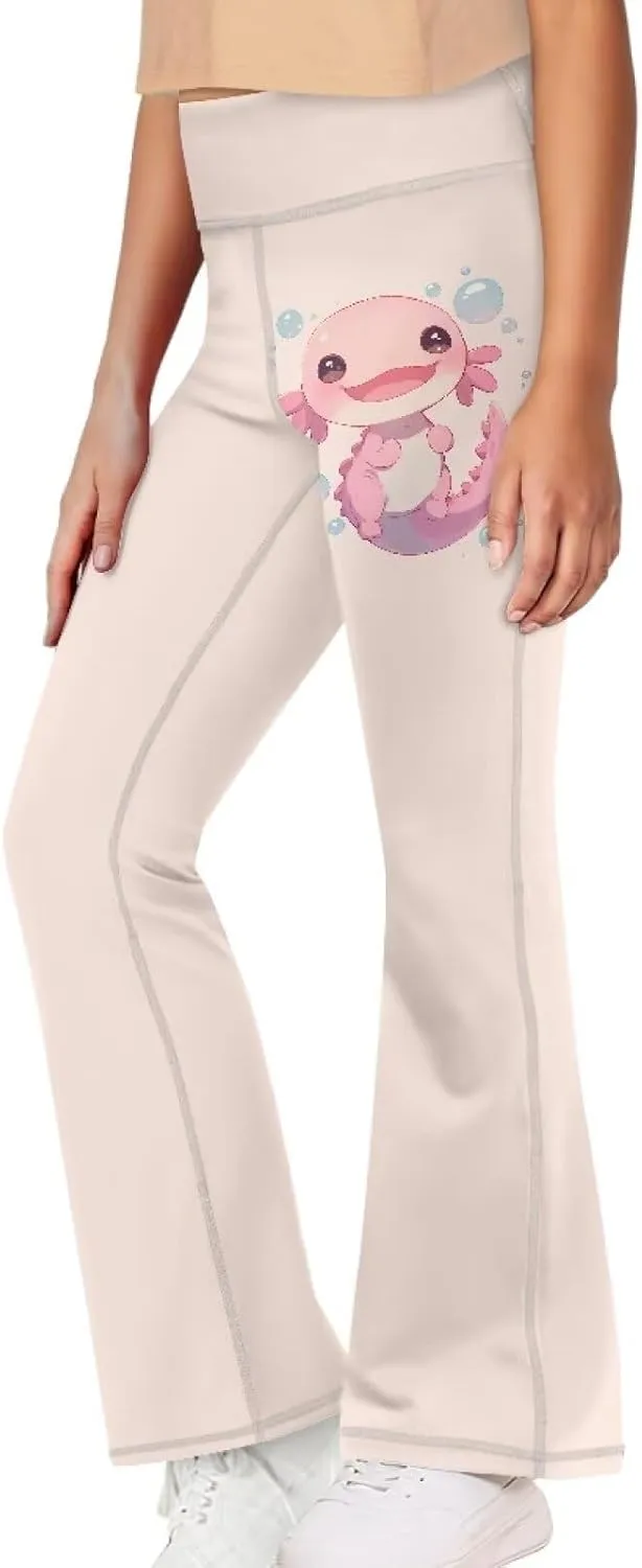 Girls Leggings Floral Print High-Waisted Flared Pants 5-14 Years