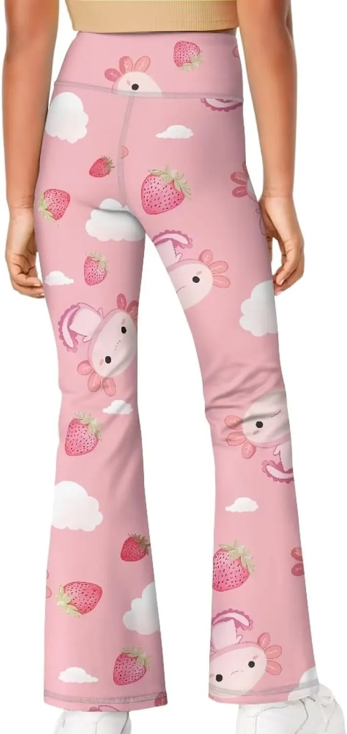 Girls Leggings Floral Print High-Waisted Flared Pants 5-14 Years