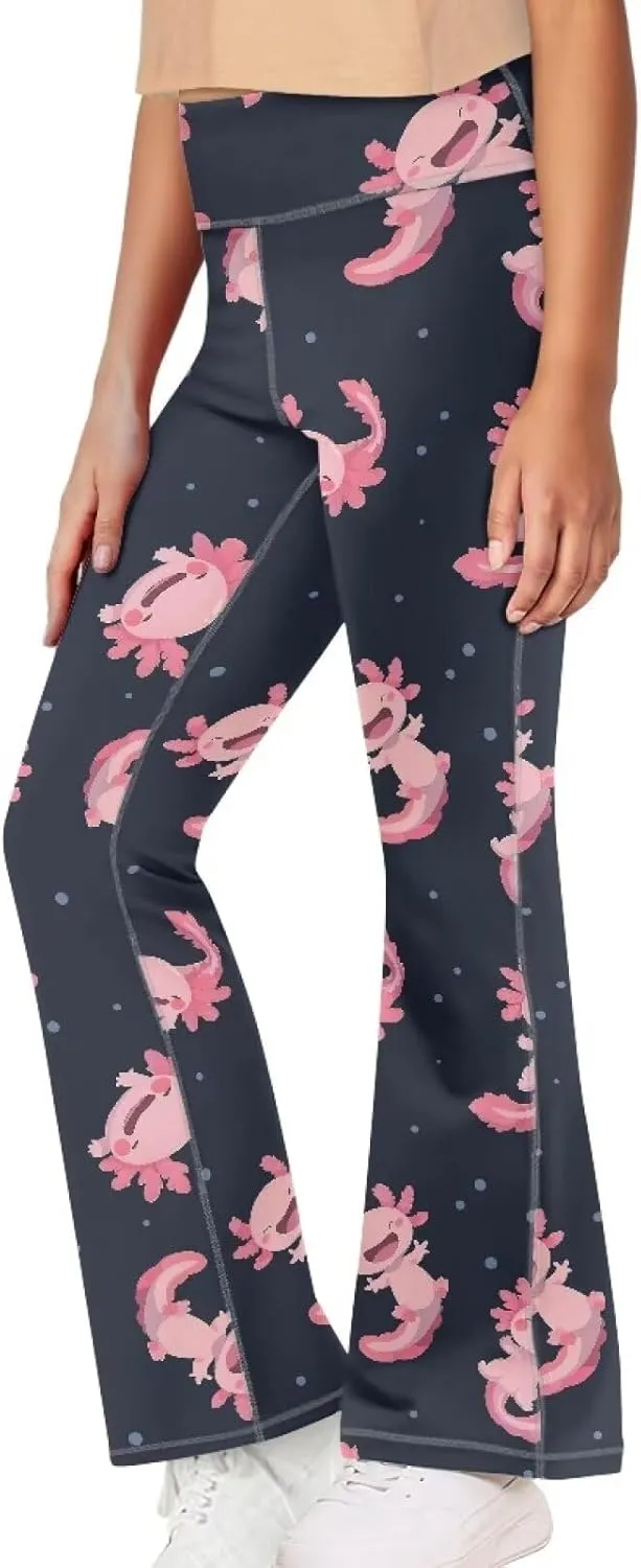 Girls Leggings Floral Print High-Waisted Flared Pants 5-14 Years