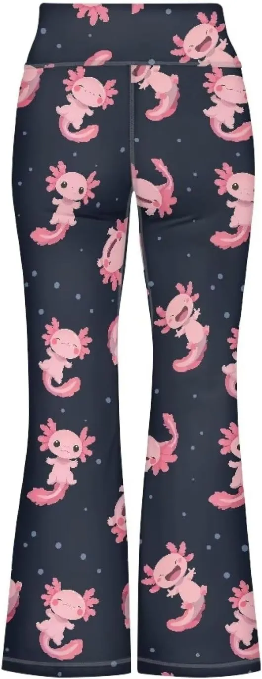 Girls Leggings Floral Print High-Waisted Flared Pants 5-14 Years
