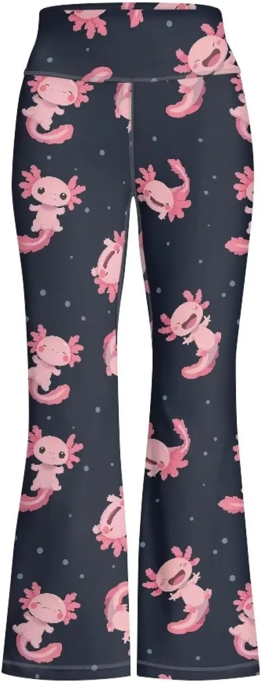 Girls Leggings Floral Print High-Waisted Flared Pants 5-14 Years