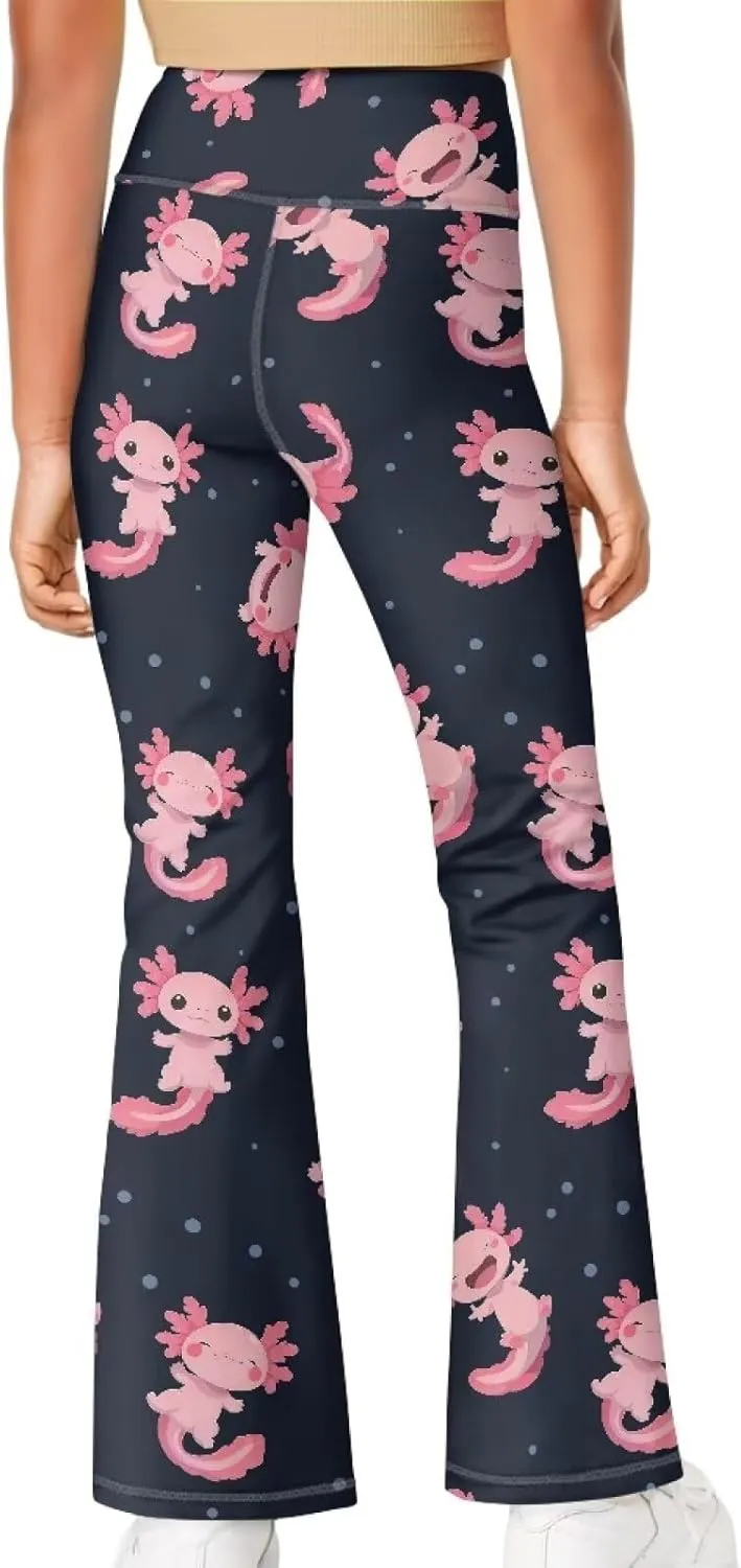 Girls Leggings Floral Print High-Waisted Flared Pants 5-14 Years