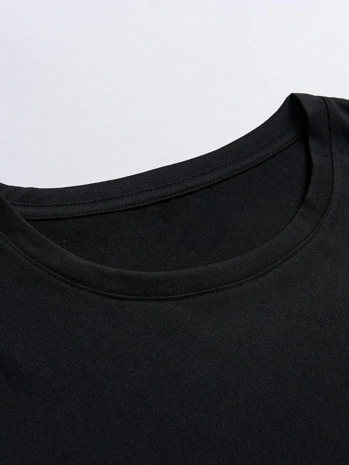 GORGLITTER Men's Novelty Casual Letter Graphic Crewneck T-Shirt Half Sleeve Oversized Tee Top