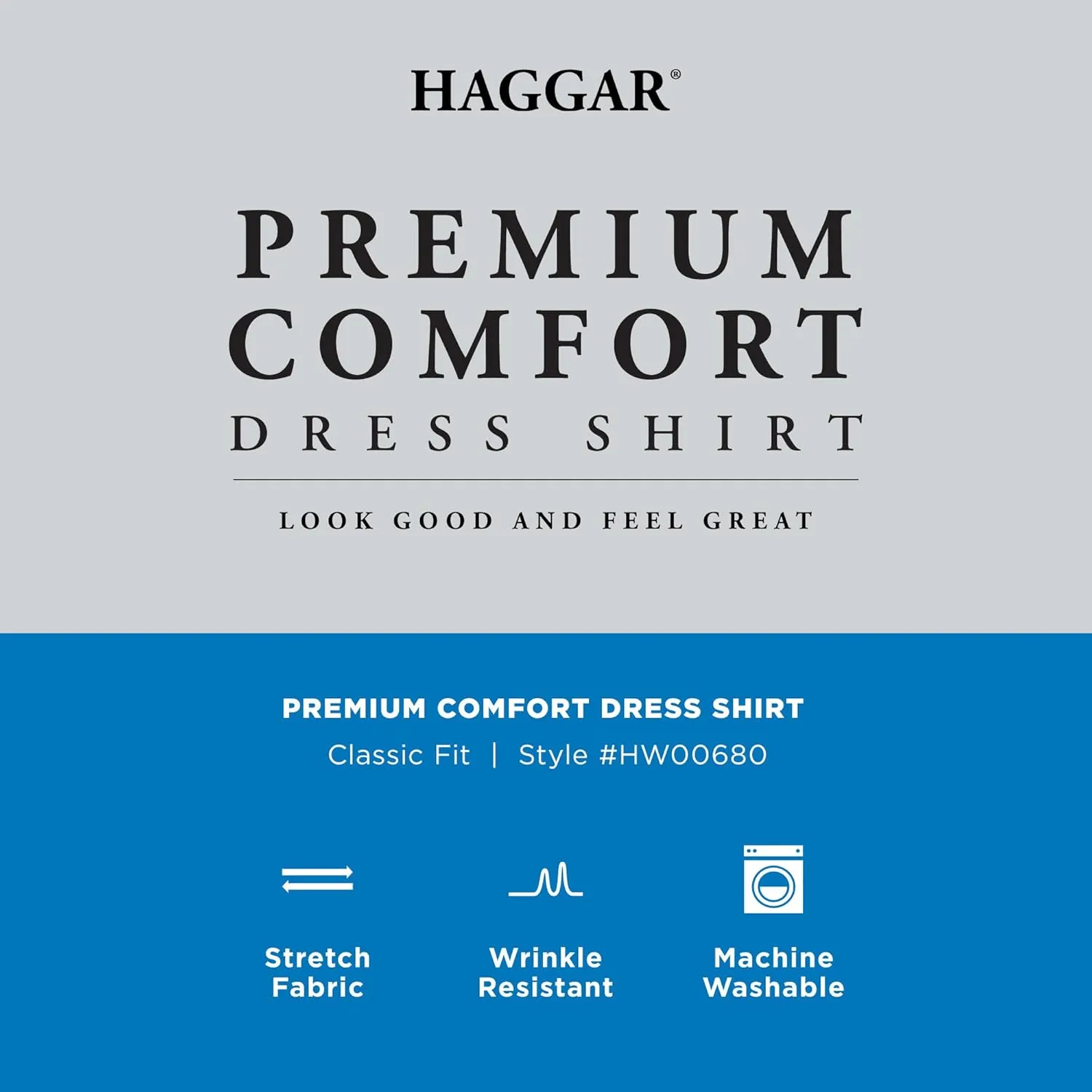 Haggar Men's Premium Comfort Classic Fit Wrinkle Resistant Dress Shirt