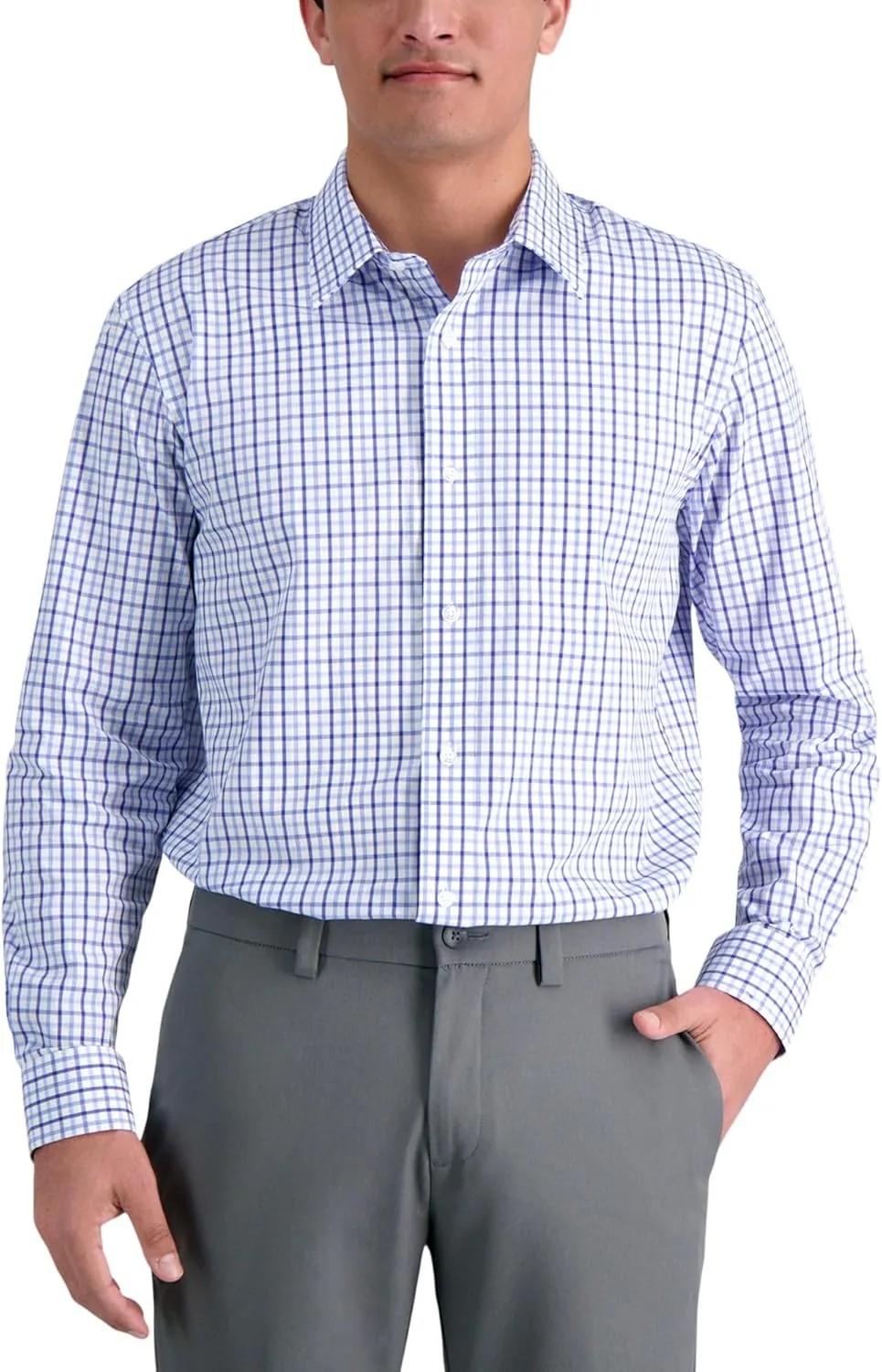 Haggar Men's Premium Comfort Classic Fit Wrinkle Resistant Dress Shirt