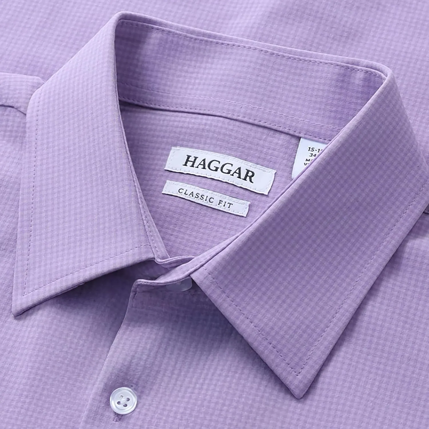 Haggar Men's Smart Wash Classic Fit Comfort Stretch Dress Shirt-Big Or Tall Sizes