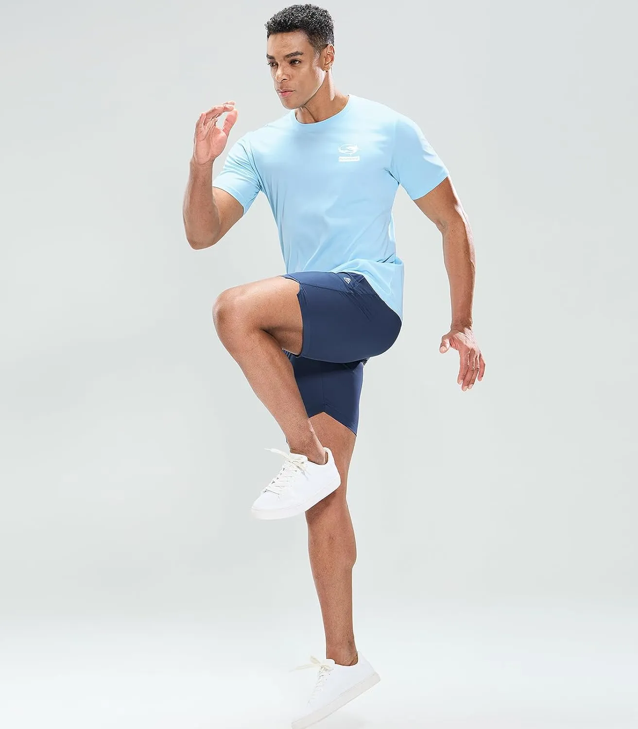 Haimont Men's UPF 50  Sun Protection Fishing Shirts Short Sleeve Quick Dry Swim T-Shirt UV Workout Athletic Tee Shirt