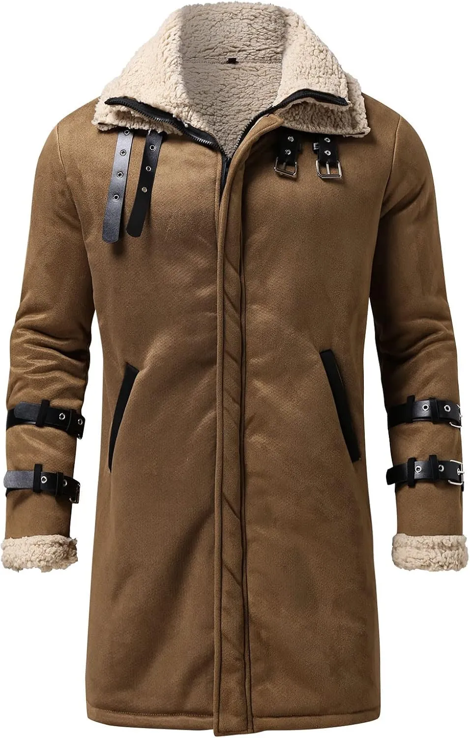 Heating Clothes Outdoor Winter Jacket Mens Vintage Print Jackets Sherpa Lined Warm Hiking Fishing Travel Coats