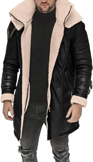 Heating Clothes Outdoor Winter Jacket Mens Vintage Print Jackets Sherpa Lined Warm Hiking Fishing Travel Coats