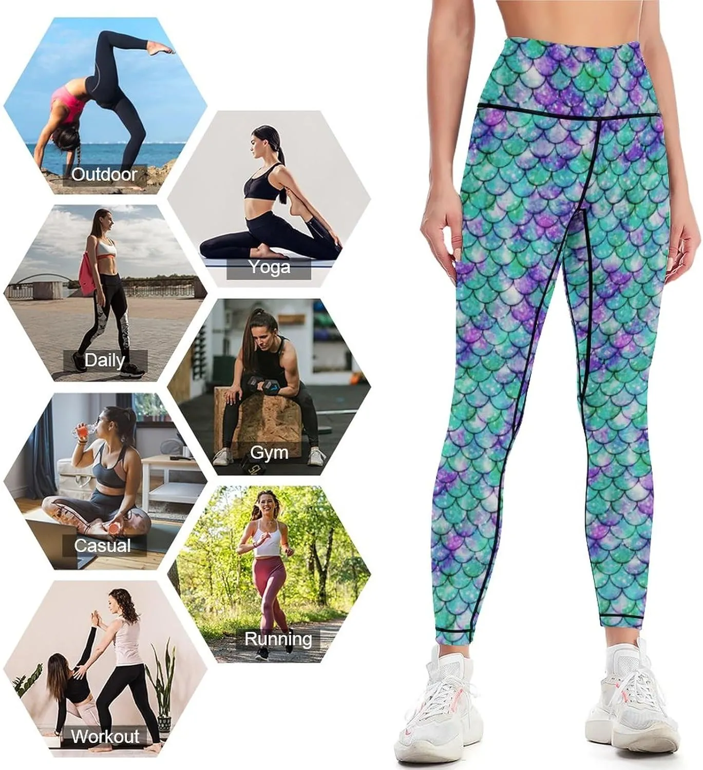 High Waisted Yoga Pants for Women 4-Way Stretch Soft Running Workout Leggings Athletic Yoga Pants
