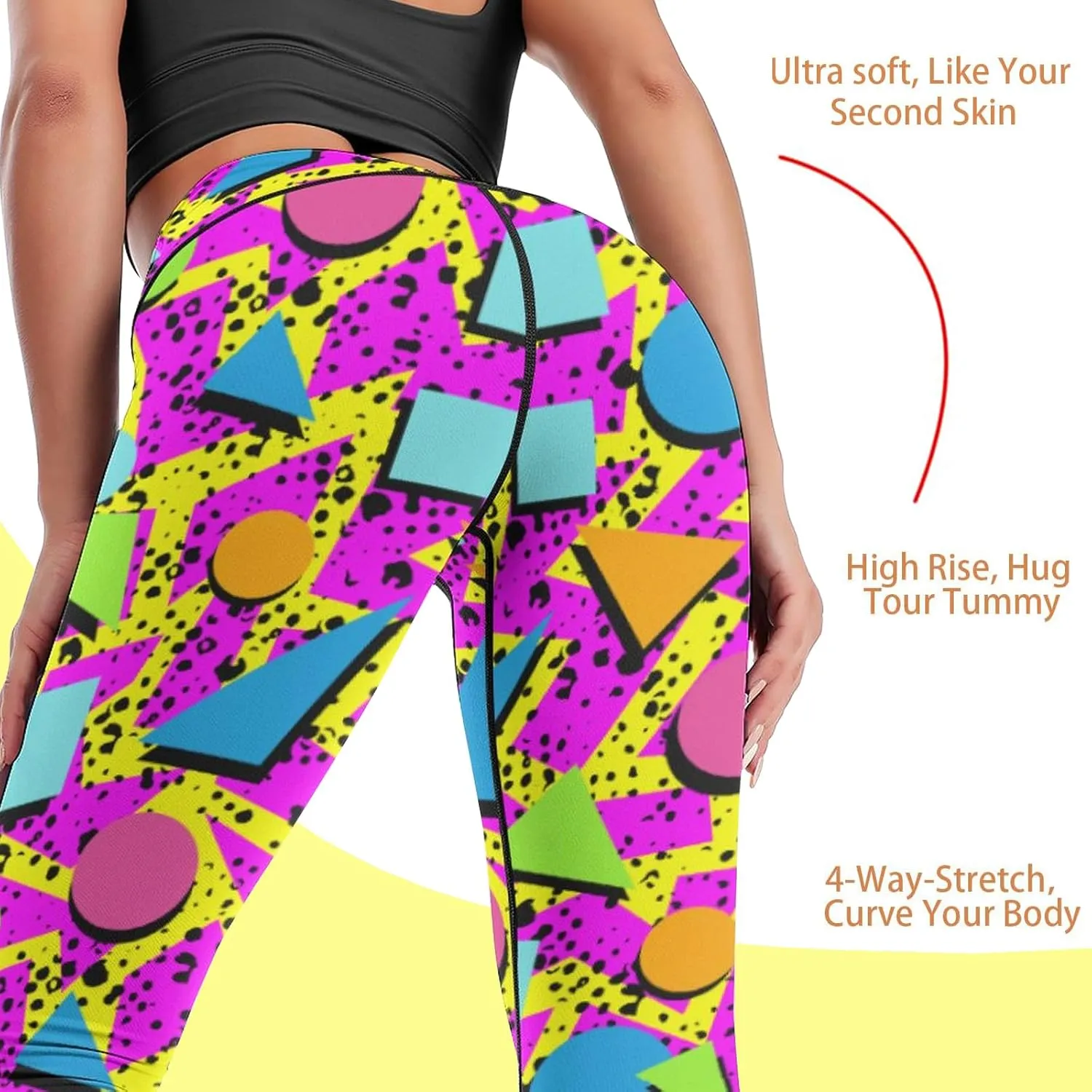 High Waisted Yoga Pants for Women Tummy Control 4 Way Stretch Running Workout Leggings Athletic Yoga Pants