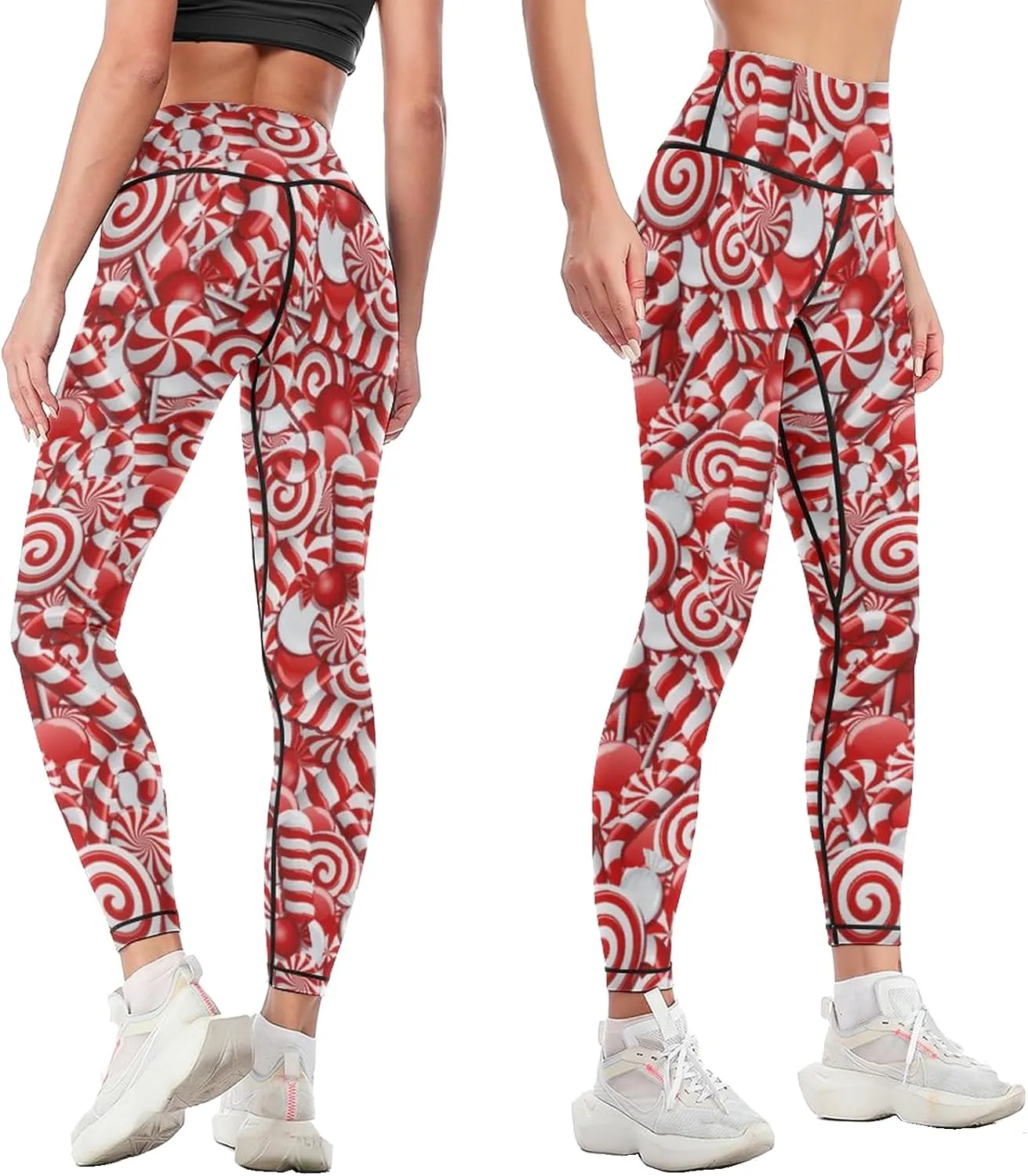 High Waisted Yoga Pants for Women Tummy Control 4 Way Stretch Running Workout Leggings Athletic Yoga Pants