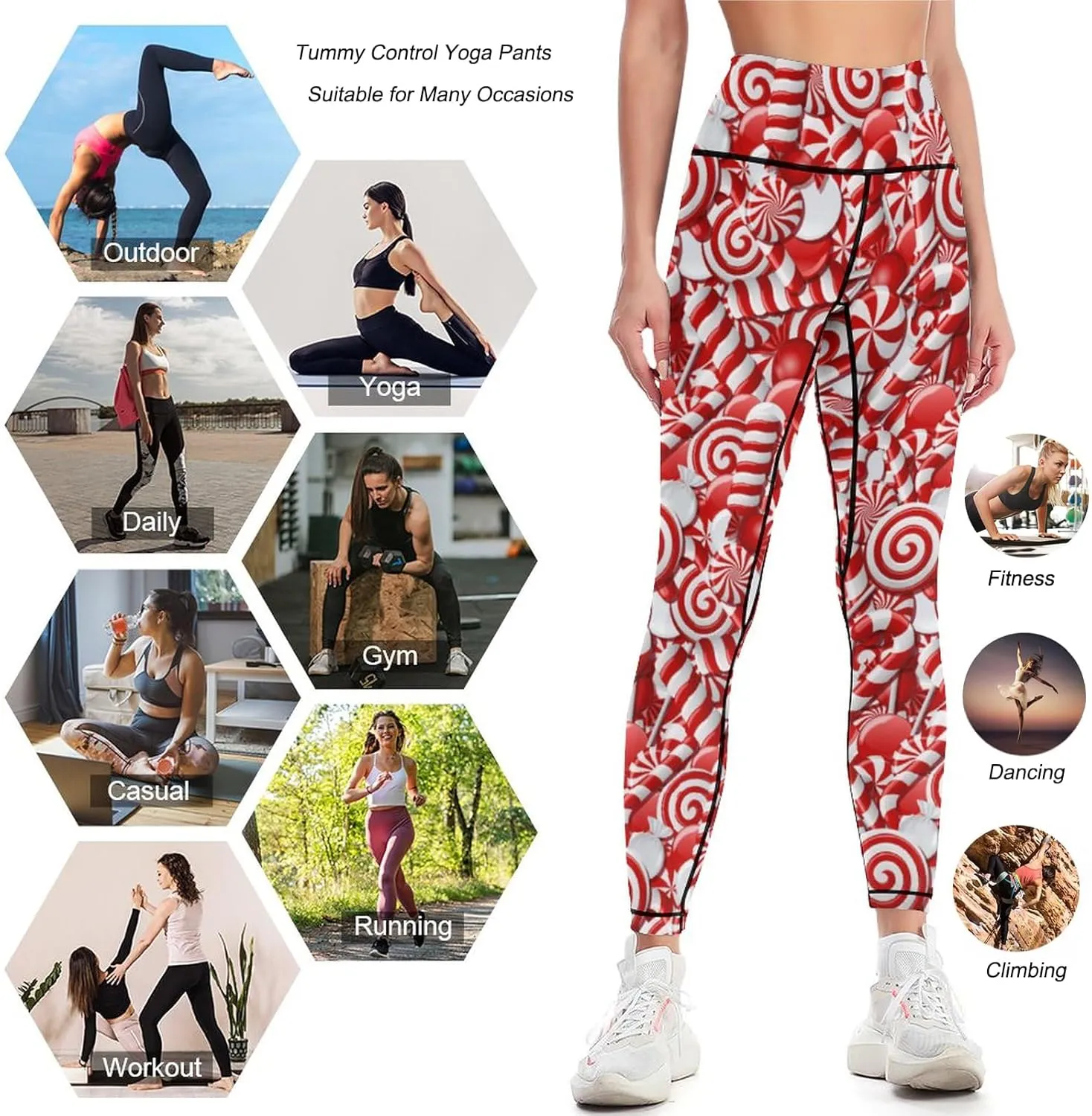 High Waisted Yoga Pants for Women Tummy Control 4 Way Stretch Running Workout Leggings Athletic Yoga Pants