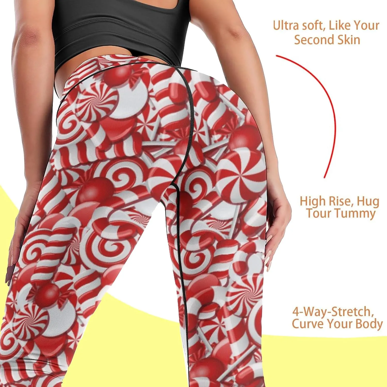 High Waisted Yoga Pants for Women Tummy Control 4 Way Stretch Running Workout Leggings Athletic Yoga Pants