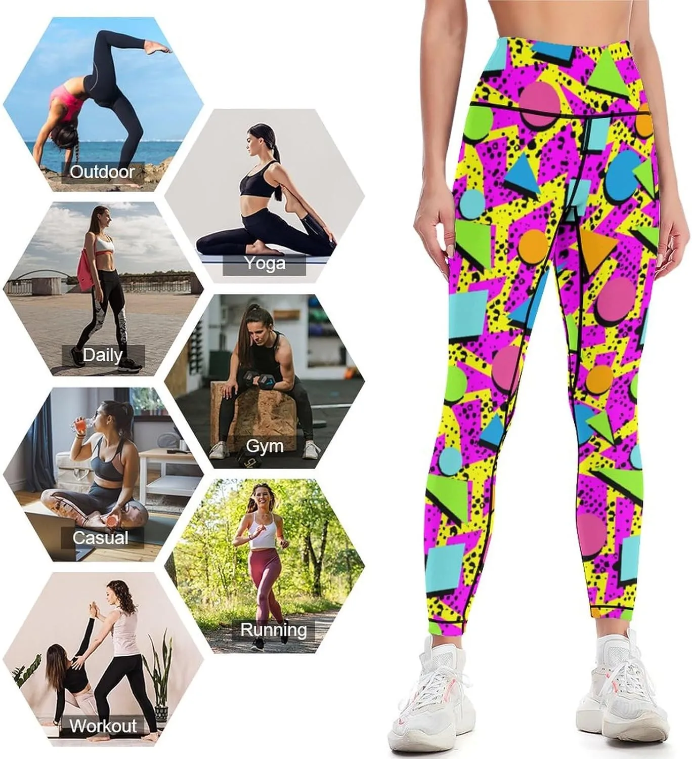 High Waisted Yoga Pants for Women Tummy Control 4 Way Stretch Running Workout Leggings Athletic Yoga Pants