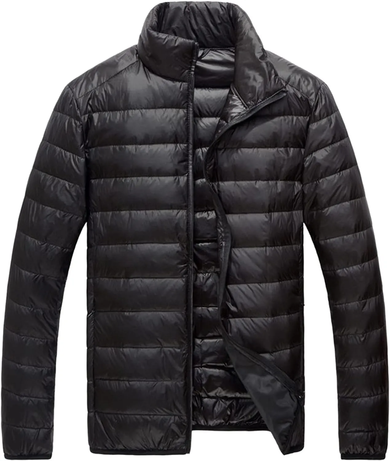 HINDOLA Men's Lightweight Hooded Down Jackets Coats Winter Packable Puffer Jacket Water-Resistant Warm Feather Outerwear