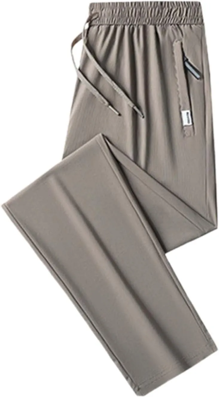 Iced Active Pants for Men Icedactive Quick Drying Ultra Stretch Ice Silk Pants Breathable Comfy-Fit Travel Trousers