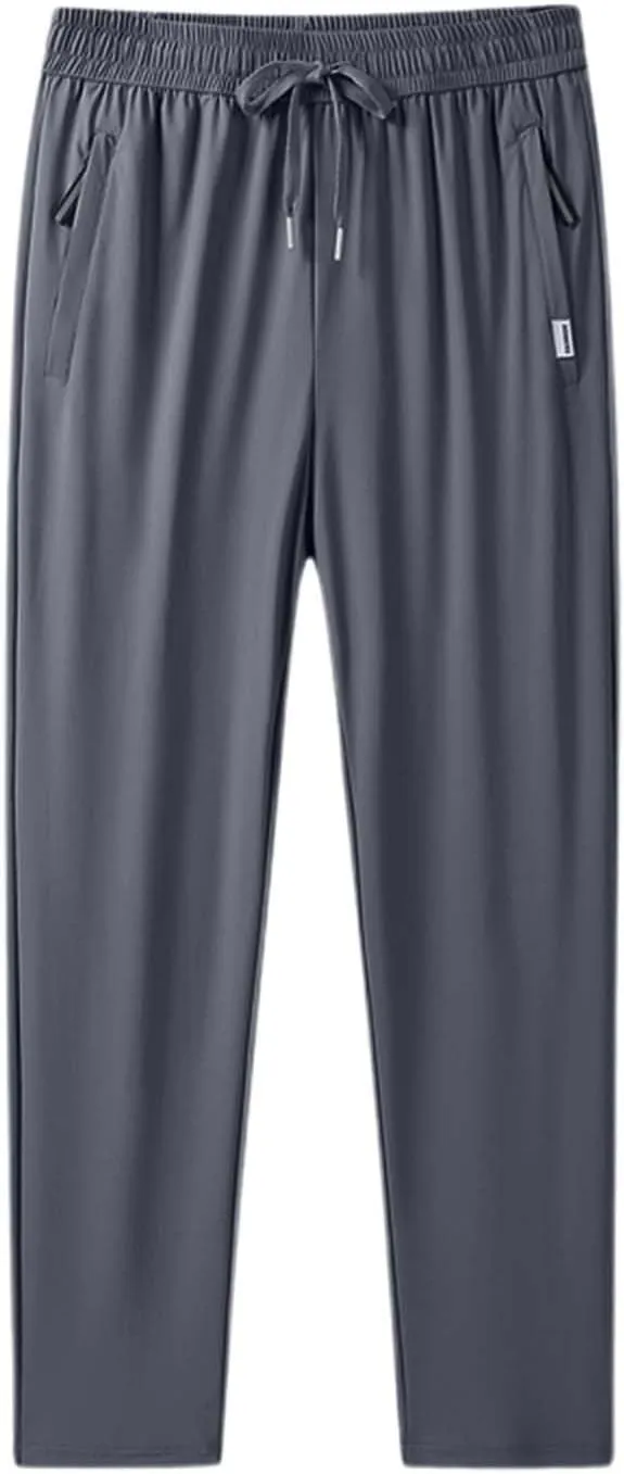 Iced Active Pants for Men Icedactive Quick Drying Ultra Stretch Ice Silk Pants Breathable Comfy-Fit Travel Trousers