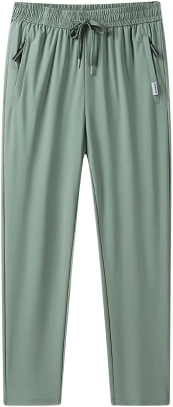 Iced Active Pants for Men Icedactive Quick Drying Ultra Stretch Ice Silk Pants Breathable Comfy-Fit Travel Trousers