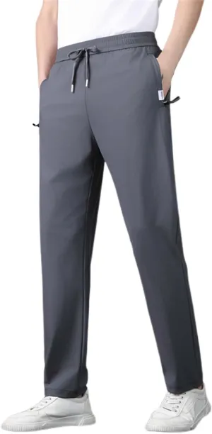 Iced Active Pants for Men Icedactive Quick Drying Ultra Stretch Ice Silk Pants Breathable Comfy-Fit Travel Trousers