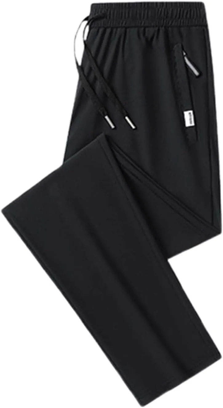 Iced Active Pants for Men Icedactive Quick Drying Ultra Stretch Ice Silk Pants Breathable Comfy-Fit Travel Trousers