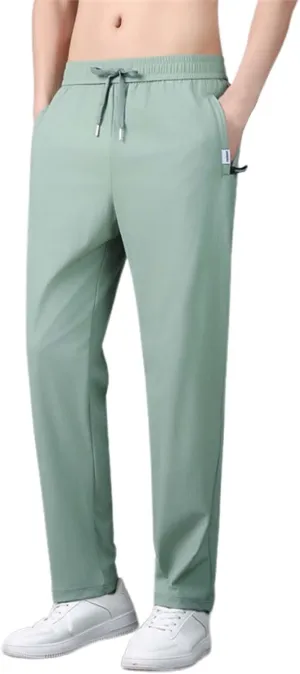 Iced Active Pants for Men Icedactive Quick Drying Ultra Stretch Ice Silk Pants Breathable Comfy-Fit Travel Trousers