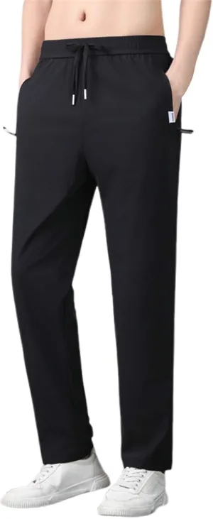 Iced Active Pants for Men Icedactive Quick Drying Ultra Stretch Ice Silk Pants Breathable Comfy-Fit Travel Trousers