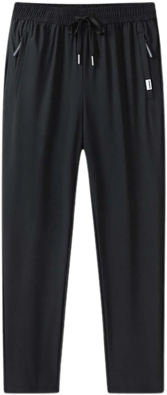 Iced Active Pants for Men Icedactive Quick Drying Ultra Stretch Ice Silk Pants Breathable Comfy-Fit Travel Trousers