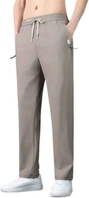 Iced Active Pants for Men Icedactive Quick Drying Ultra Stretch Ice Silk Pants Breathable Comfy-Fit Travel Trousers