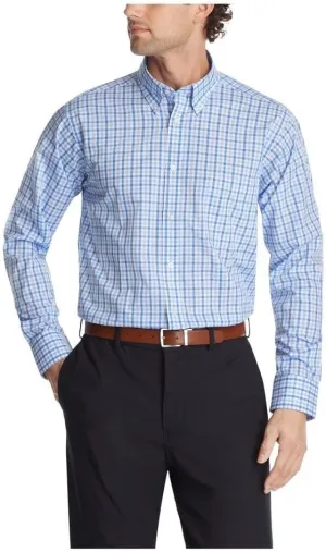 IZOD Men's Dress Shirt Regular Fit Stretch Check
